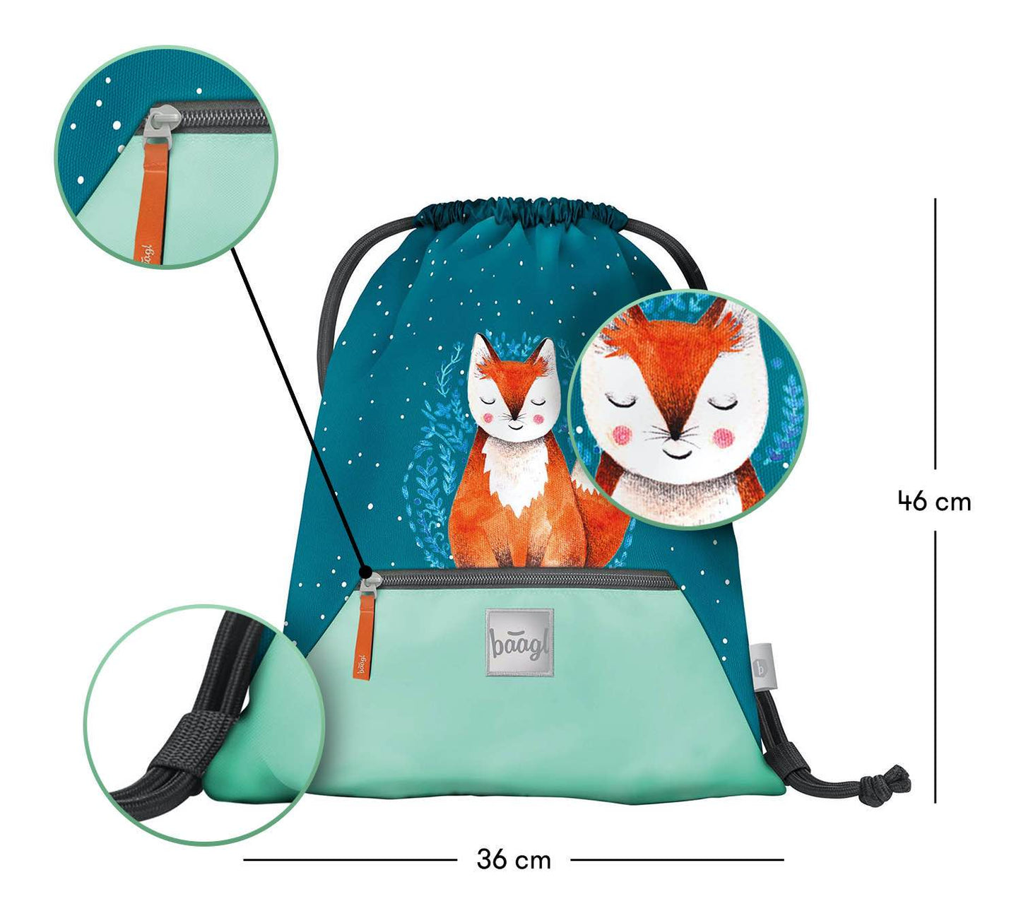 Gym sack with zip pocket Fox