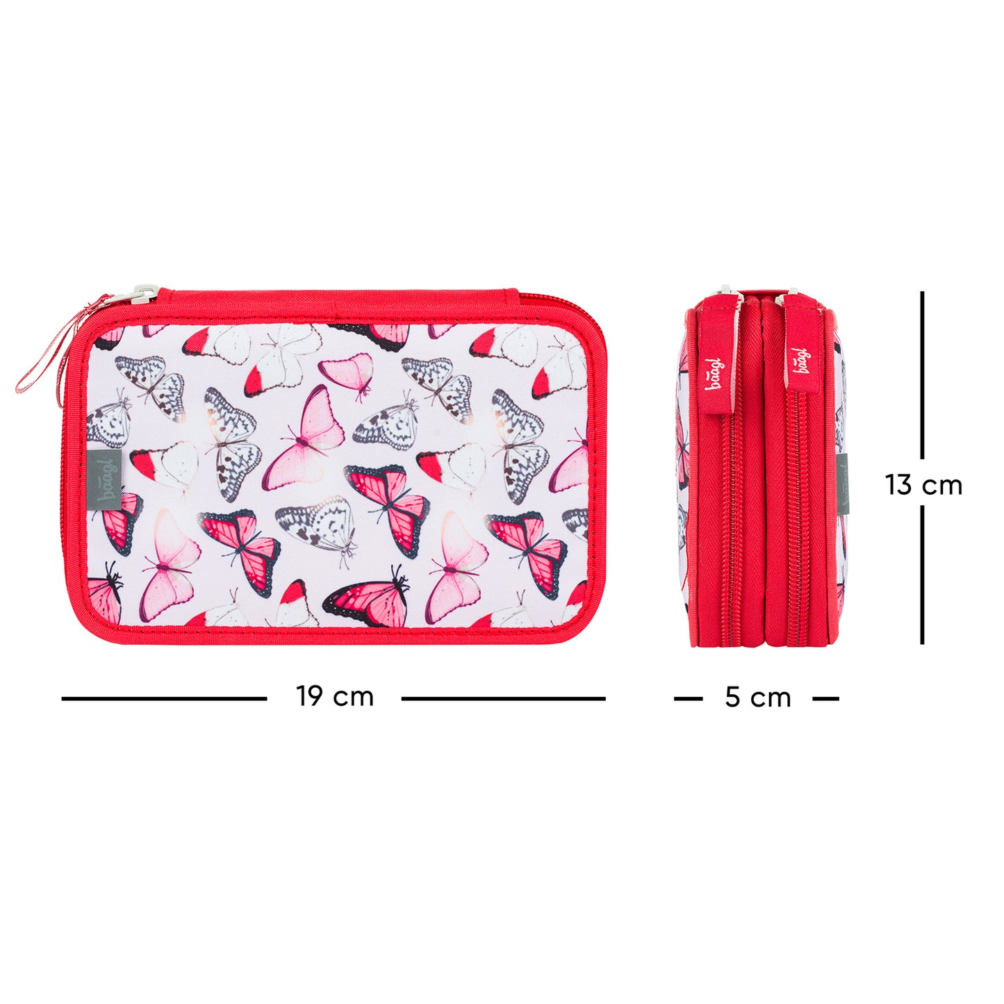 Two-tier pencil case Red Butterfly