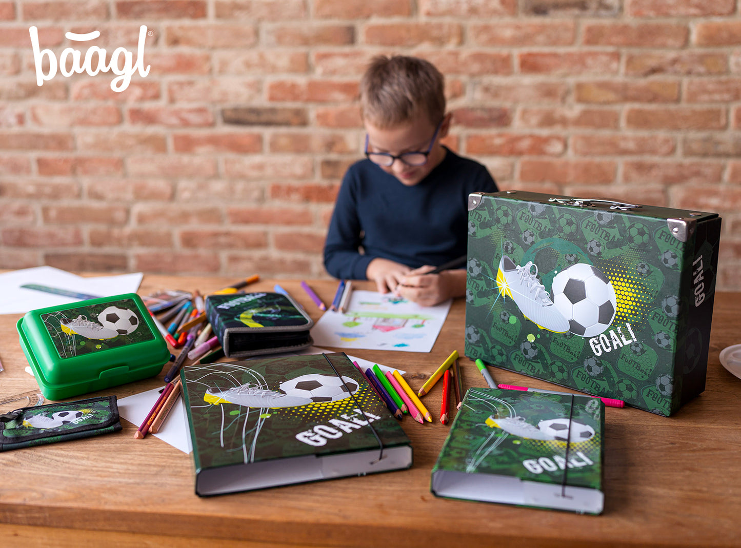 Foldable school supply box Football Goal