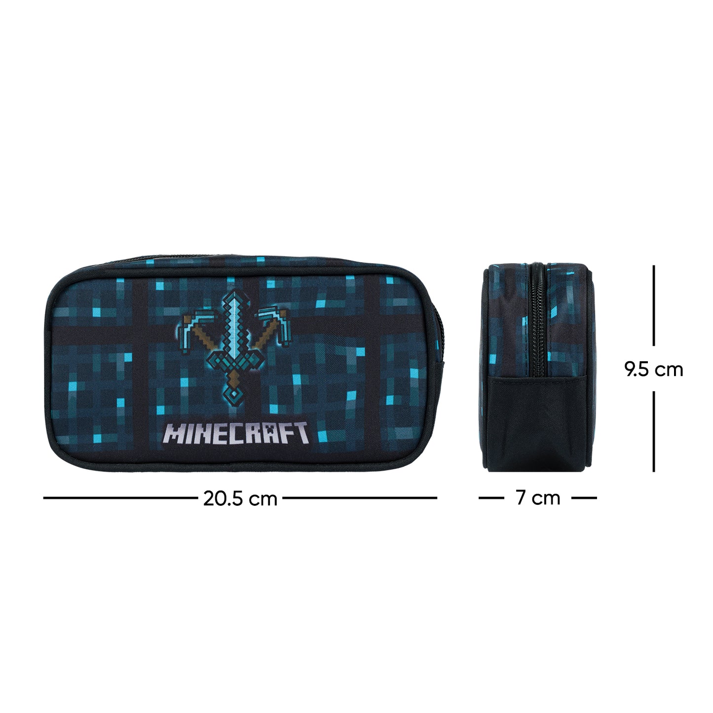 MINECRAFT pencil case Blue Axe and Sword
