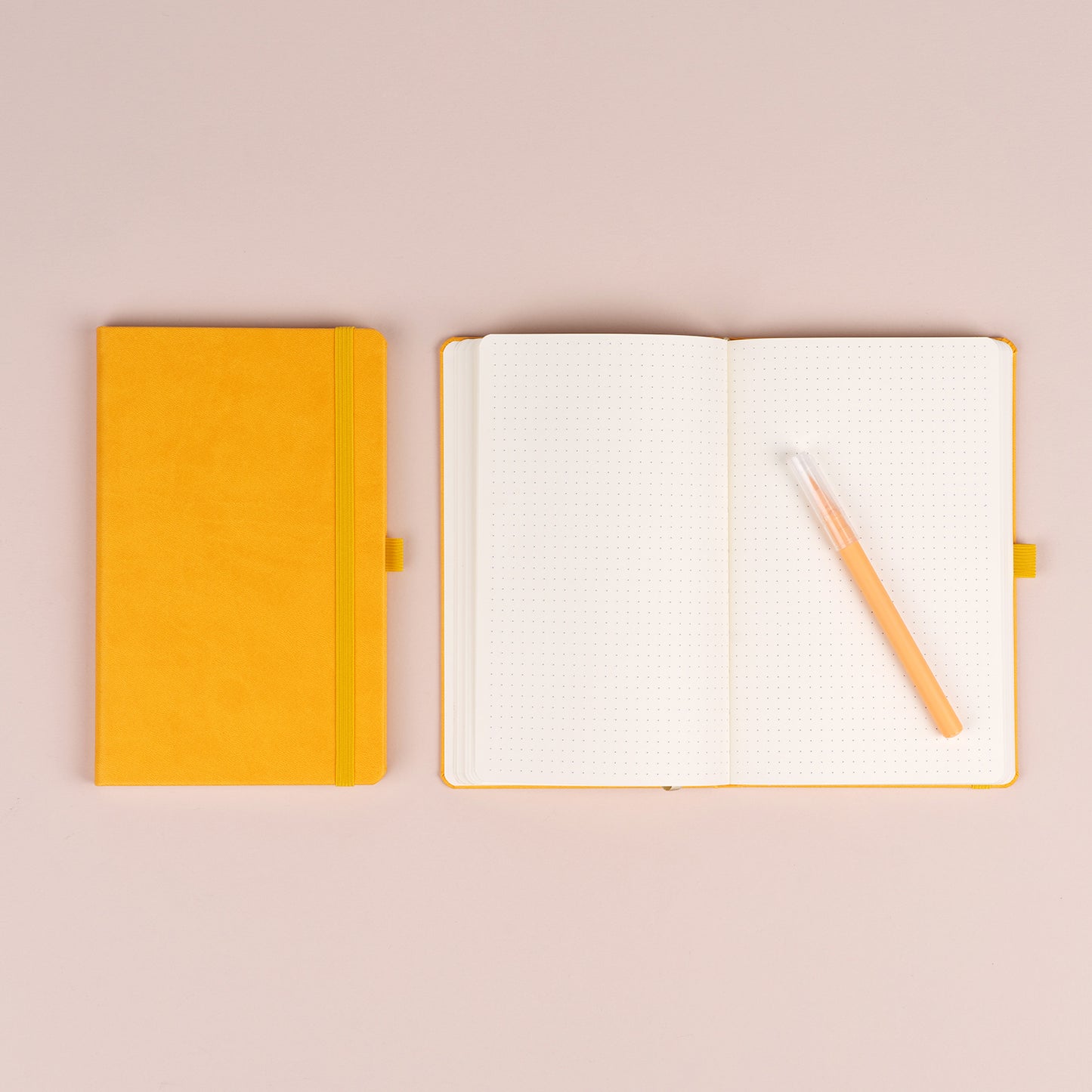 Notebook Yellow, dotted, 13 × 21 cm