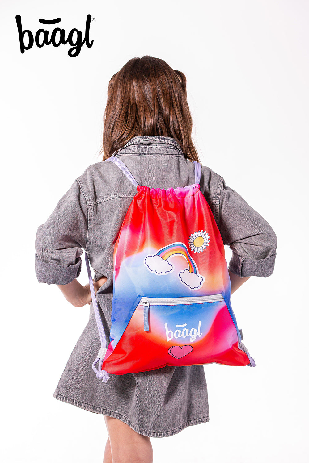Gym sack with zip pocket Rainbow Red