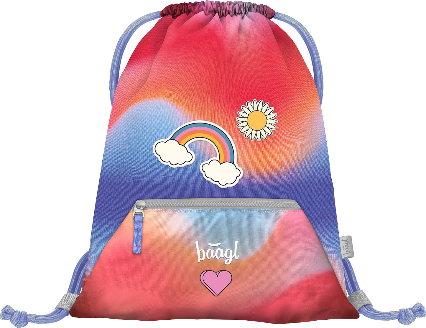 Gym sack with zip pocket Rainbow Red