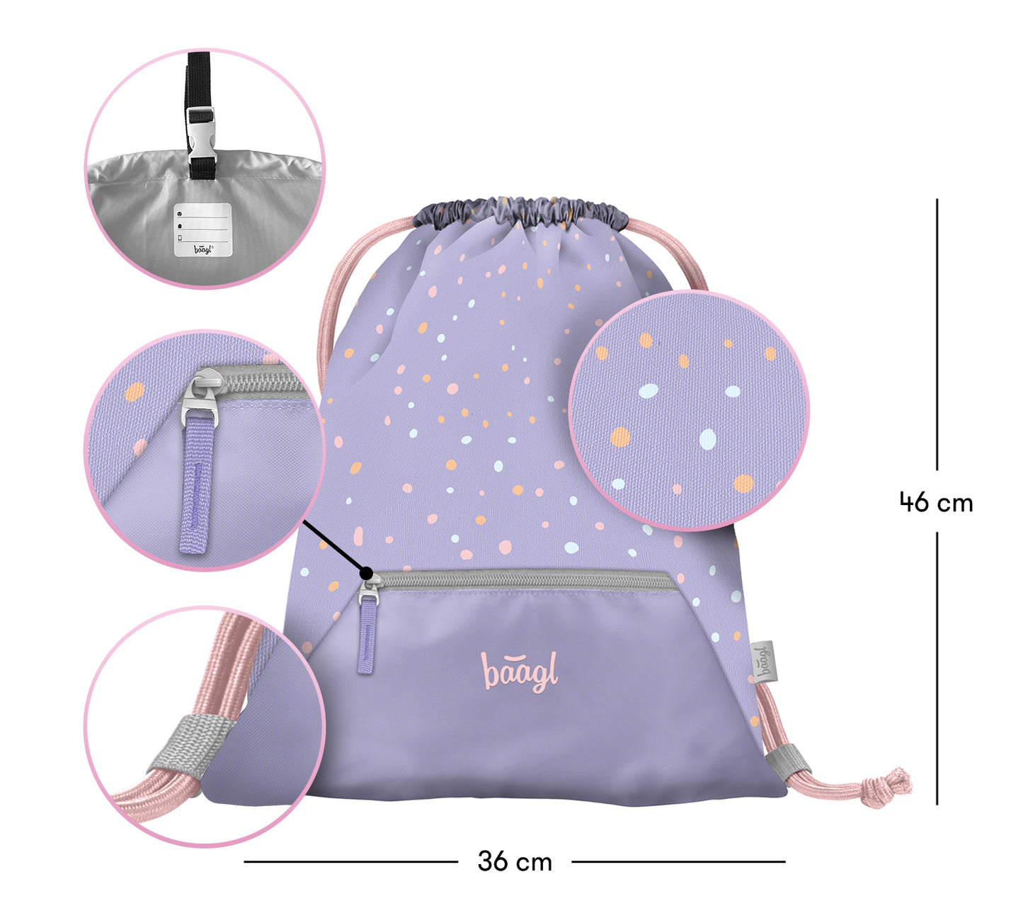 Gym sack wtih zip pocket Pets