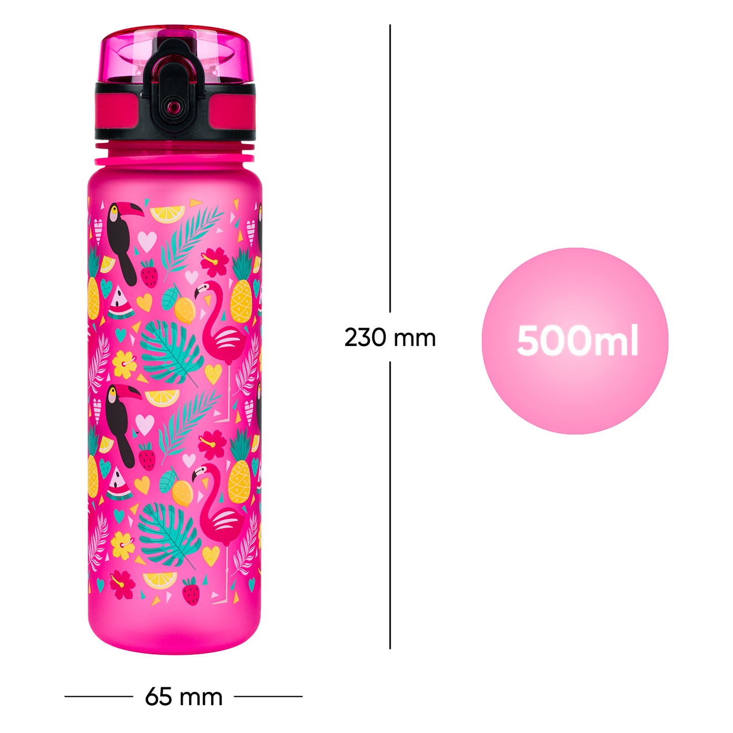 Tritan bottle Flamingos, 500 ml (1 Cent)