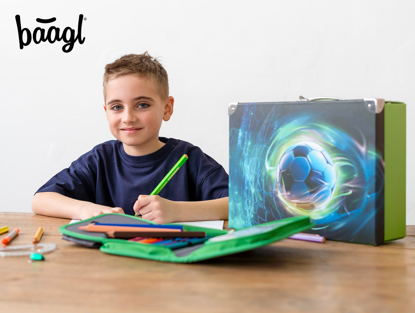 Foldable school supply box Football Ball