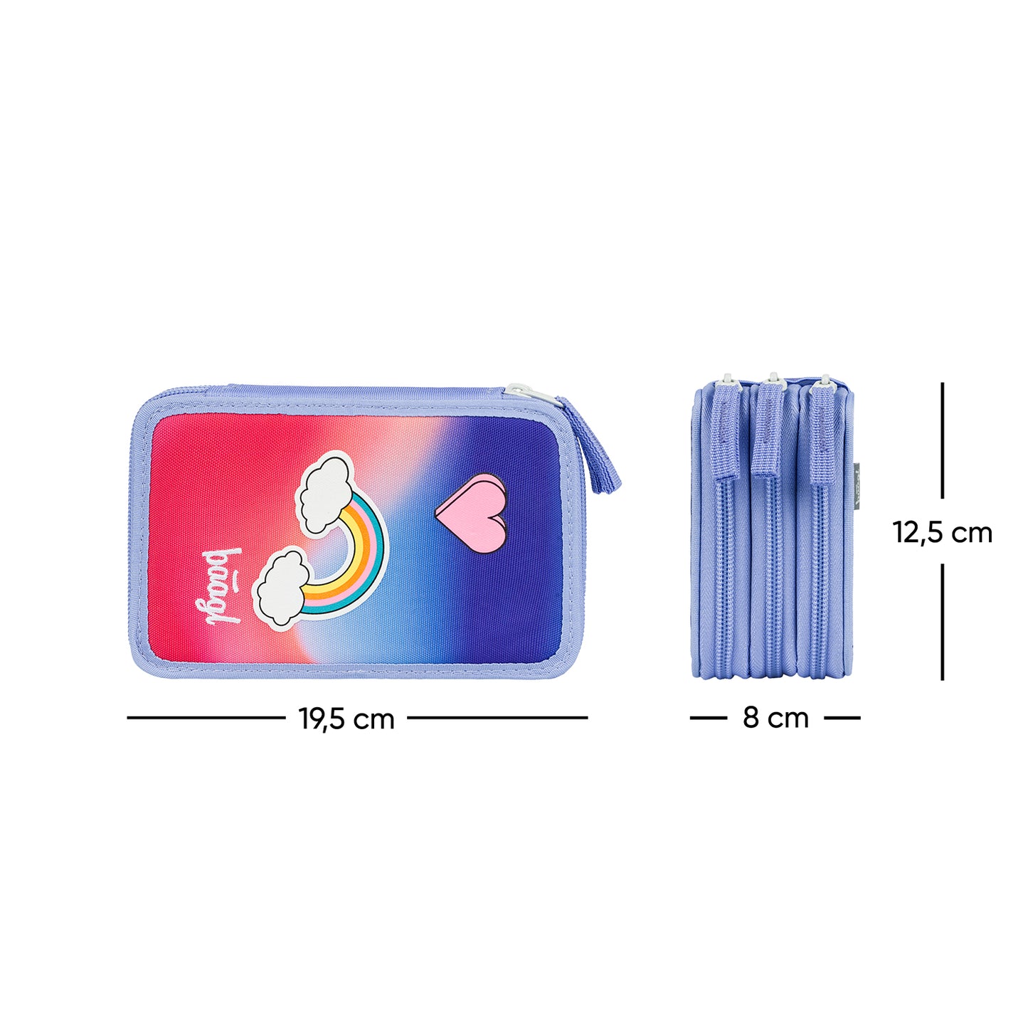 Three-tier pencil case Rainbow Red