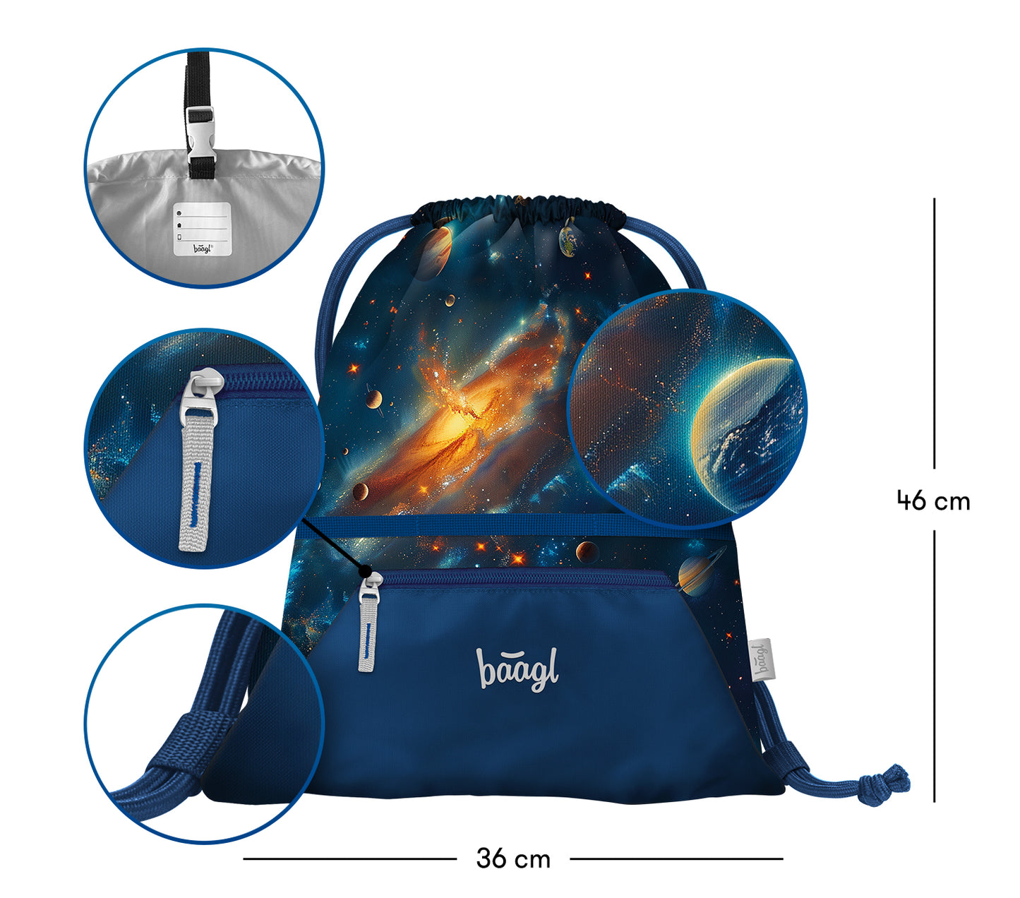 Gym sack with zip pocket Universe
