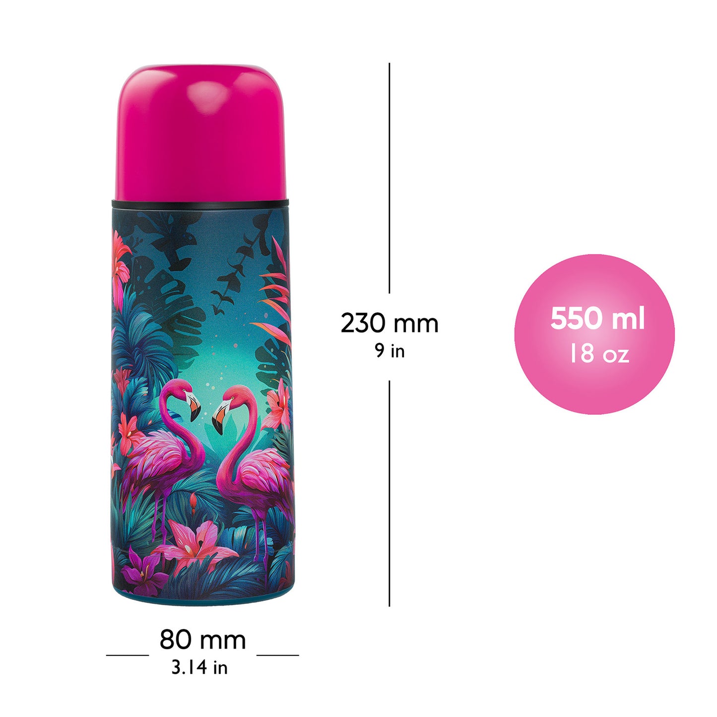 Thermo bottle Flamingos, 550 ml
