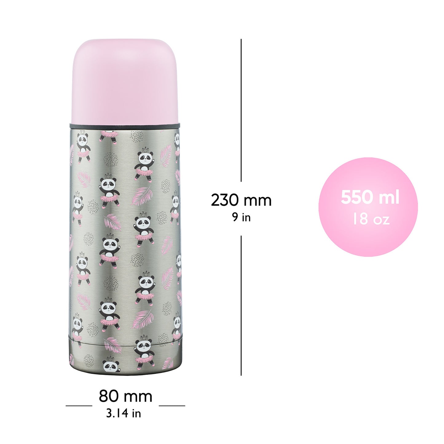 Thermo bottle Panda, 550 ml