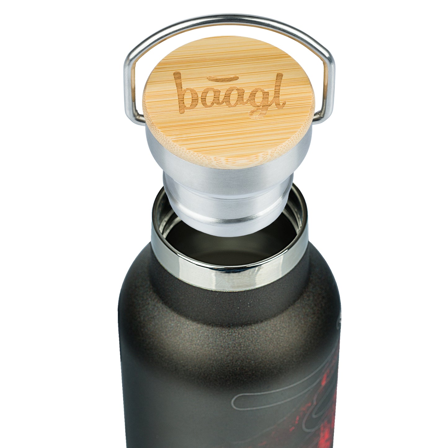 Thermo bottle with bamboo lid Volcano, 500 ml