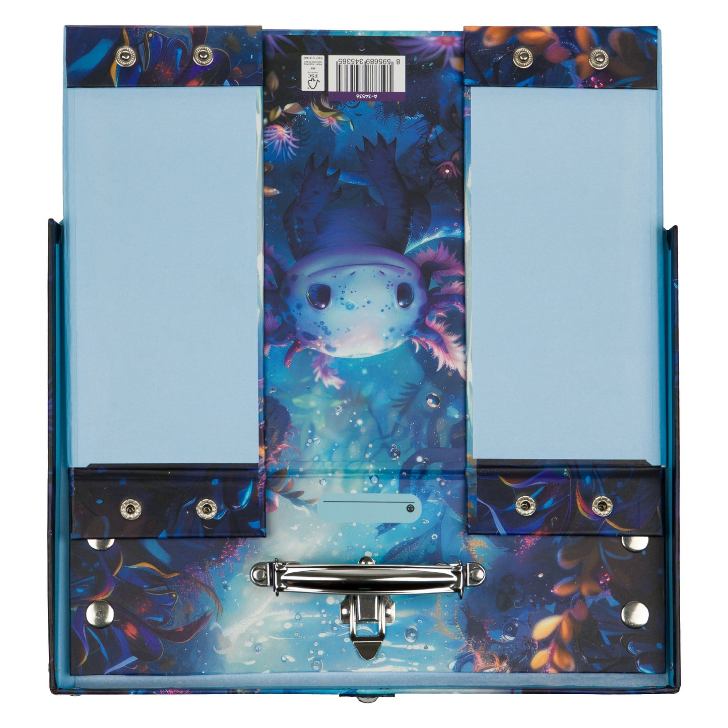 Foldable school supply box Axolotl