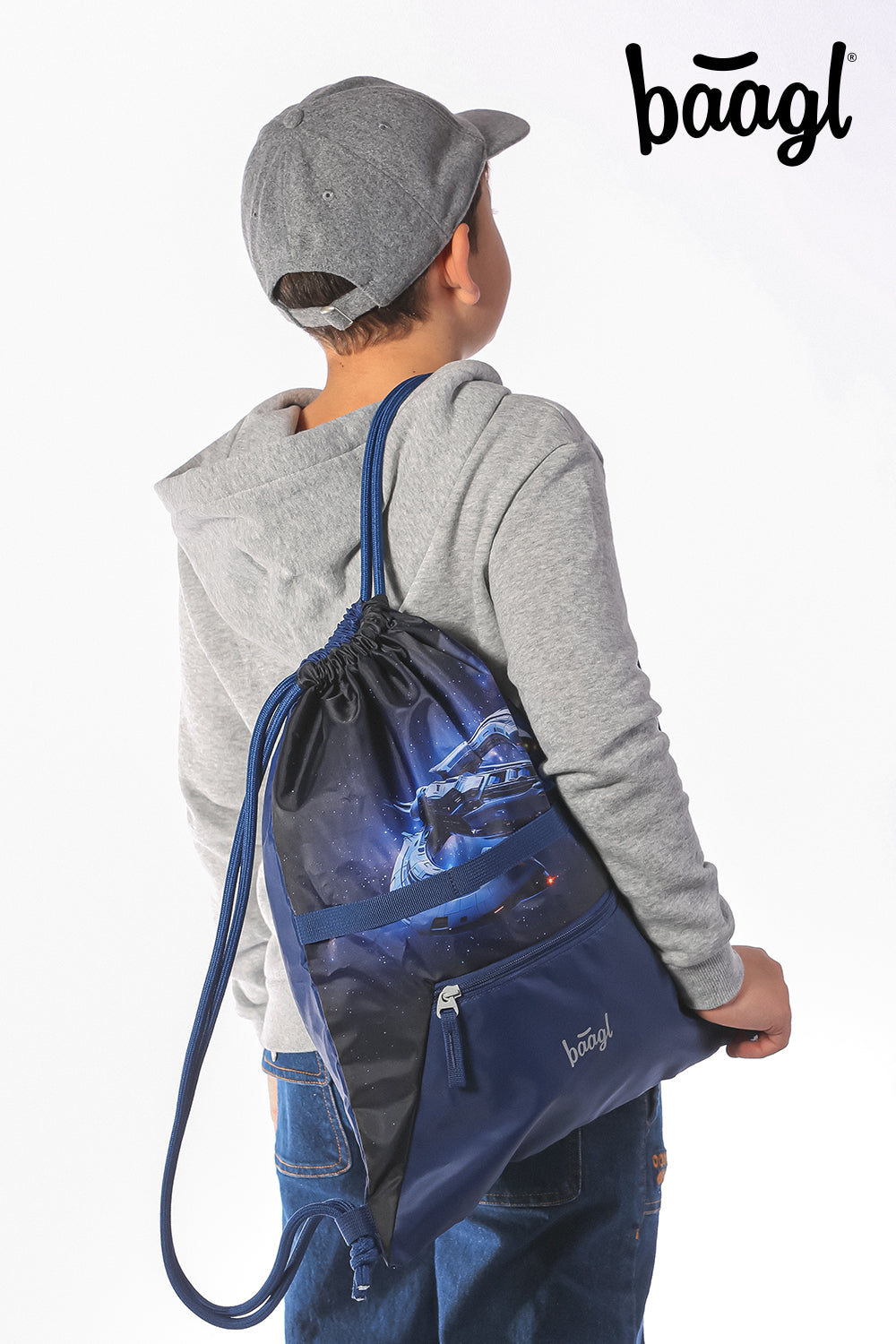 Gym sack with zip pocket Spacecraft