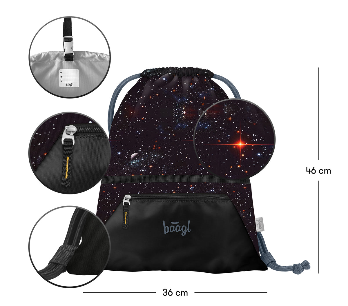 Gym sack with zip pocket Pixel Space