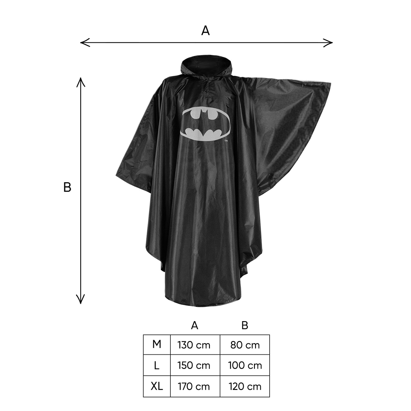 Outdoor Rain pončo Batman Logo size XL (170 -190 cm)