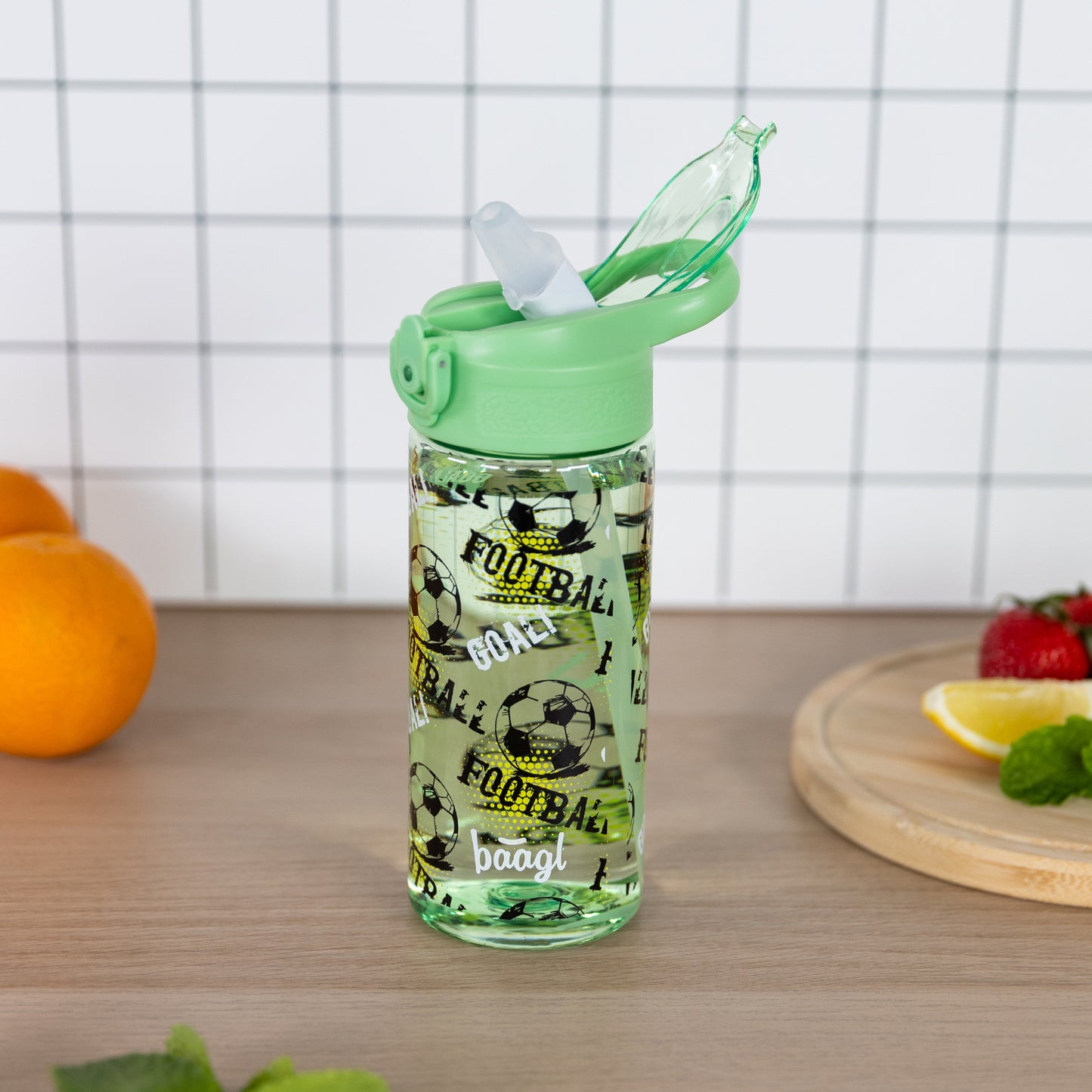 Tritan bottle with straw Football, 500 ml