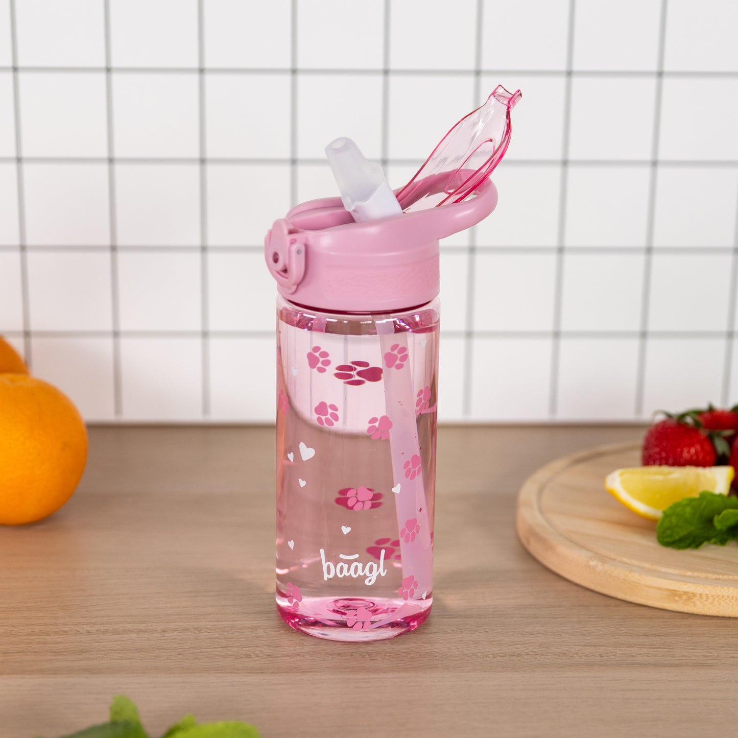 Tritan bottle with straw Paws, 500 ml