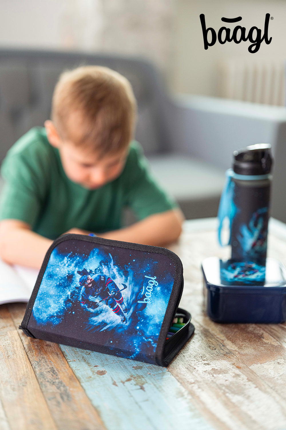 One-tier pencil case Ice hockey