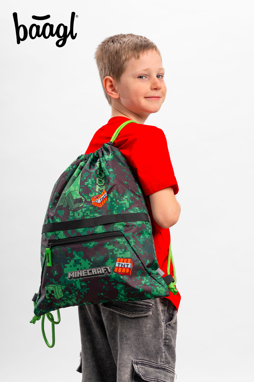 Gym sack with zip pocket Minecraft Boom