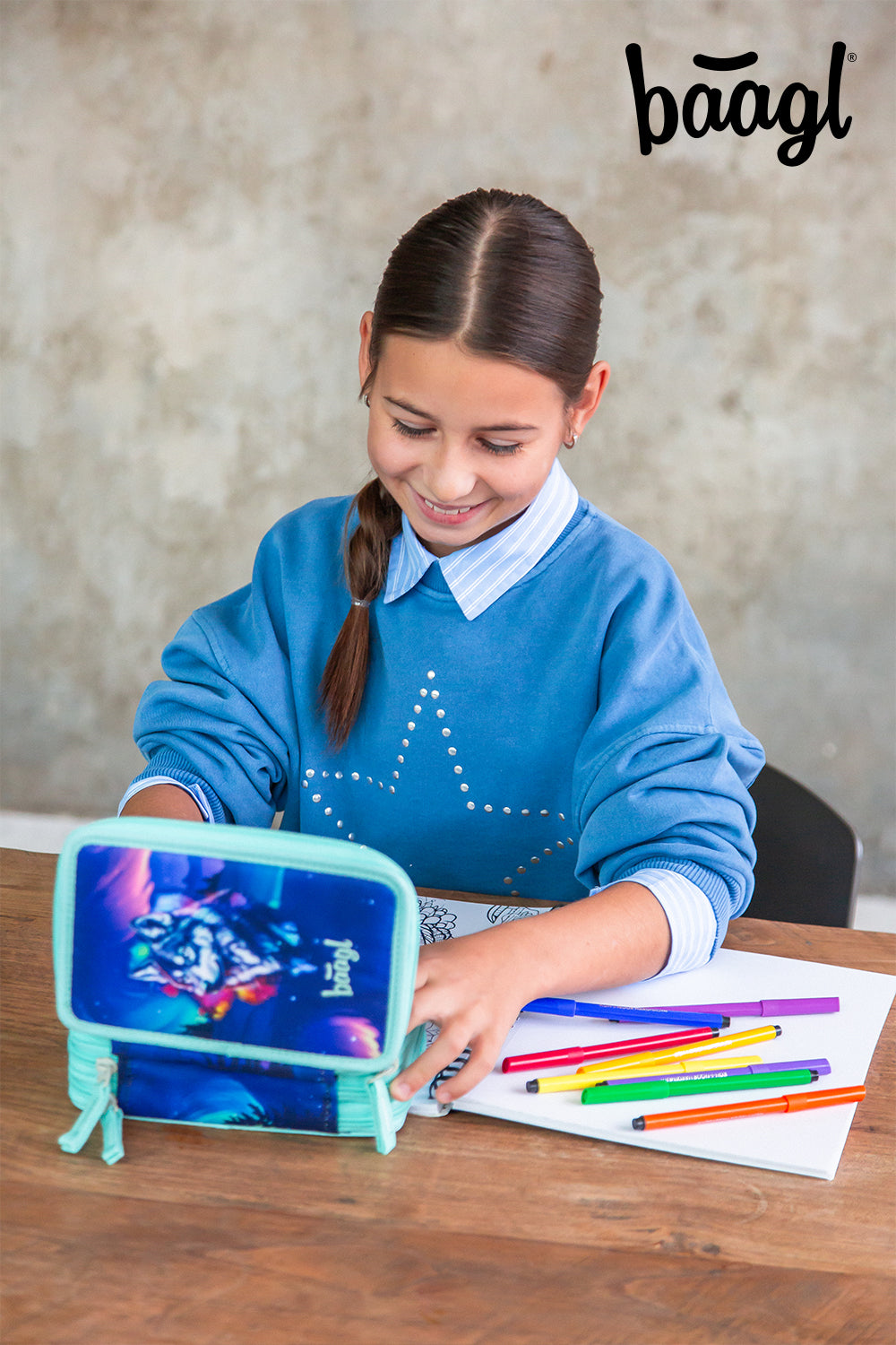 Three-tier pencil case Aurora