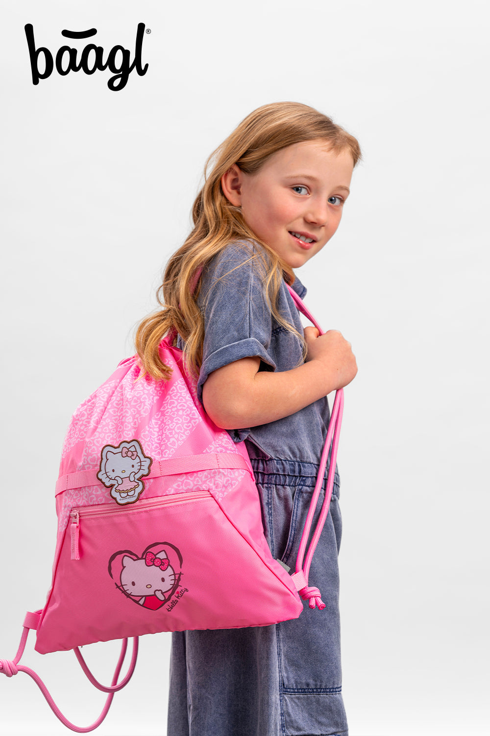 Gym sack with zip pocket Hello Kitty Sweet Leopard