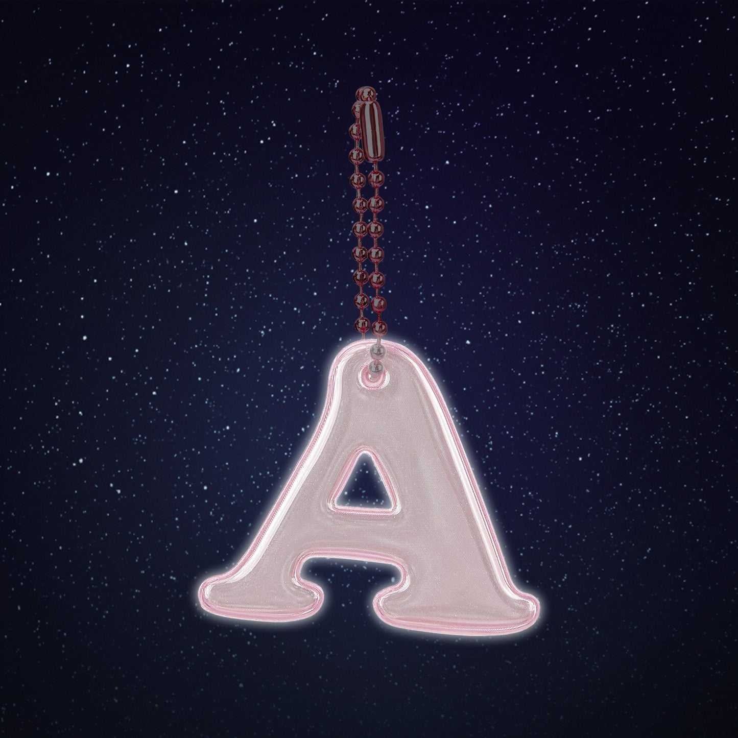 Reflective keychain letter A