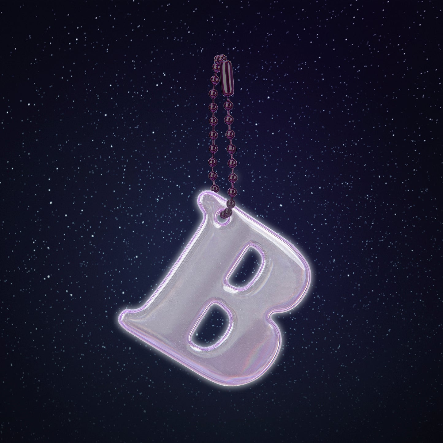 Reflective keychain letter B