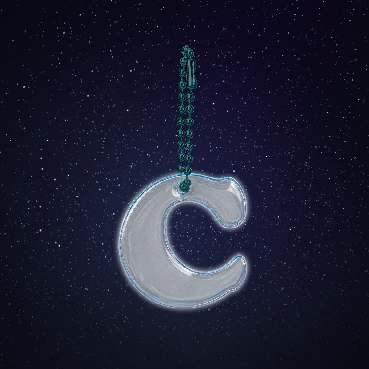 Reflective keychain letter C