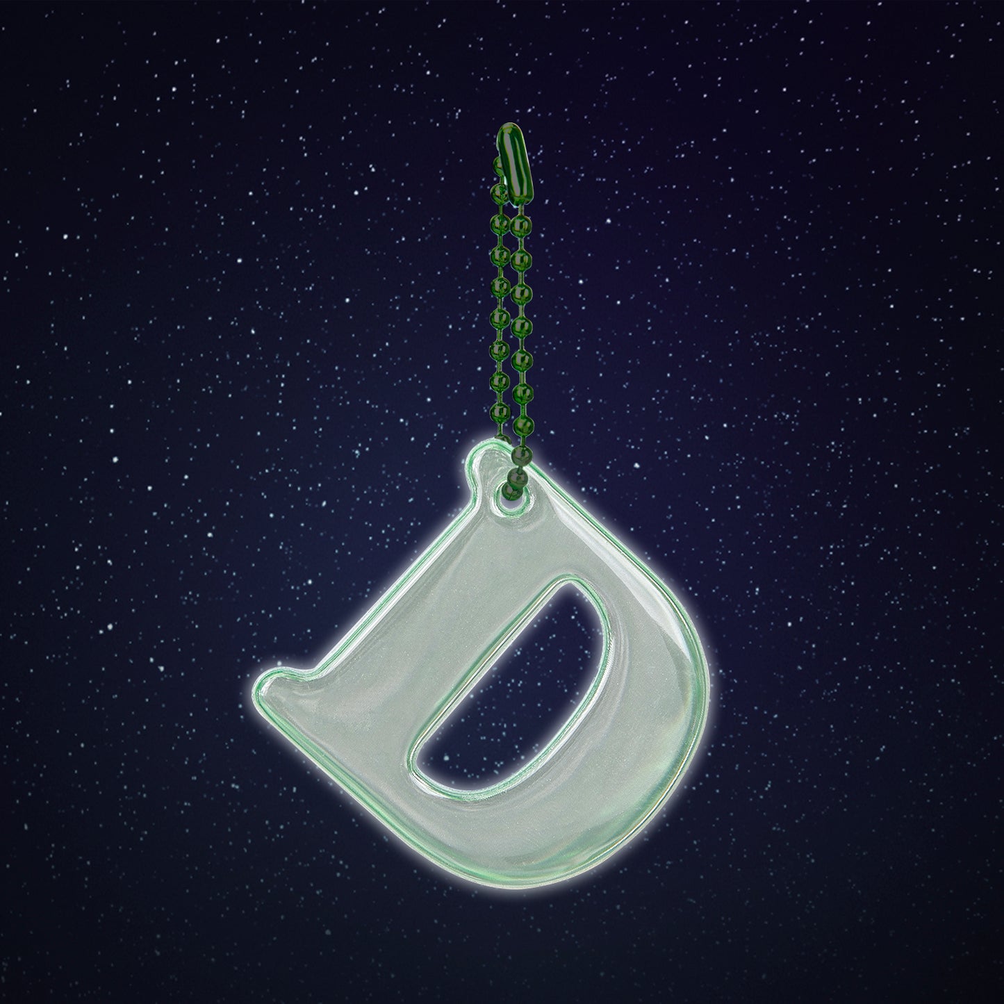 Reflective keychain letter D