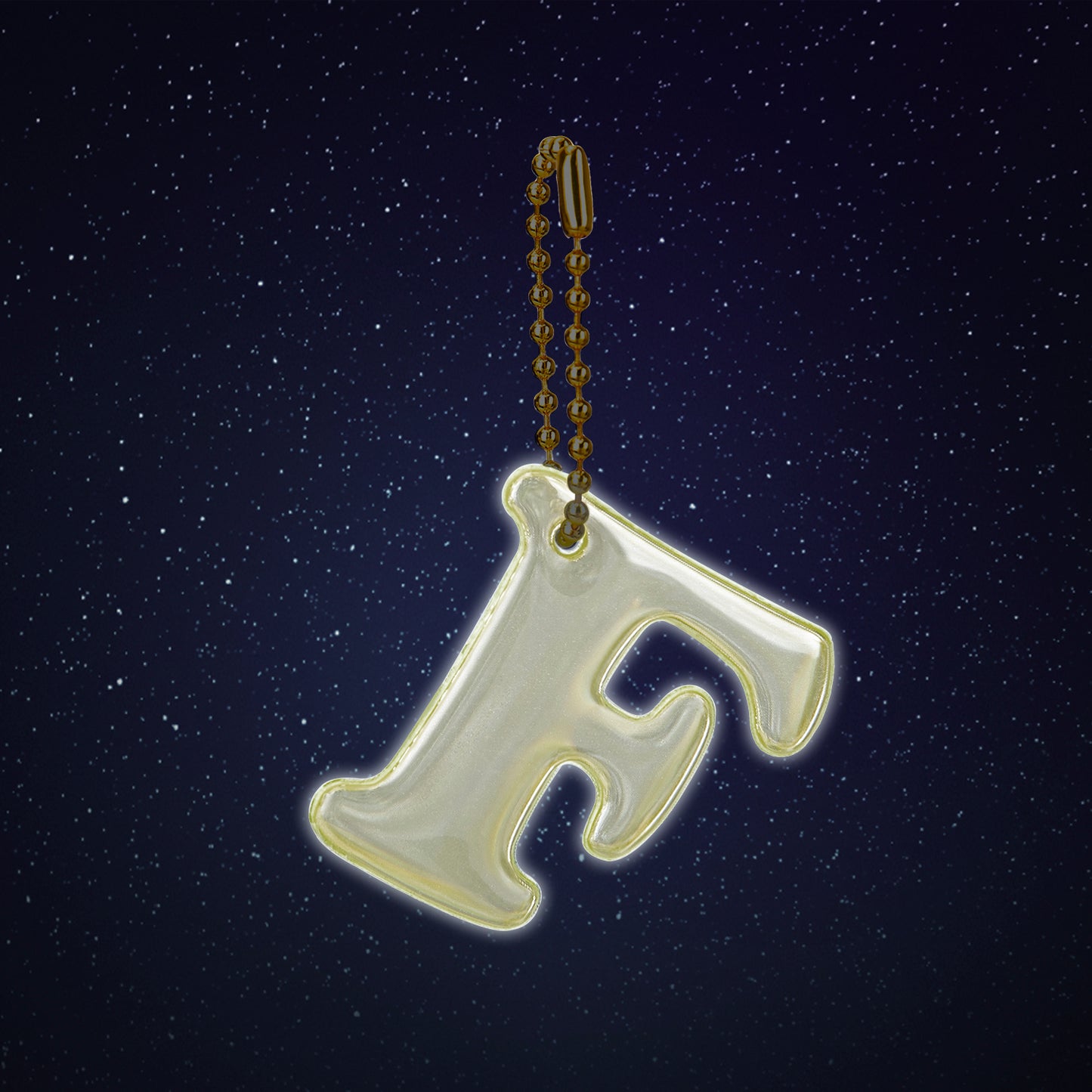 Reflective keychain letter F