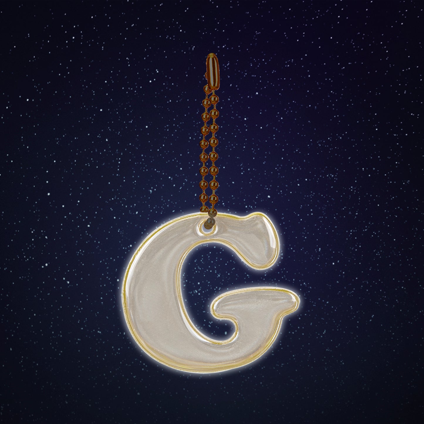 Reflective keychain letter G
