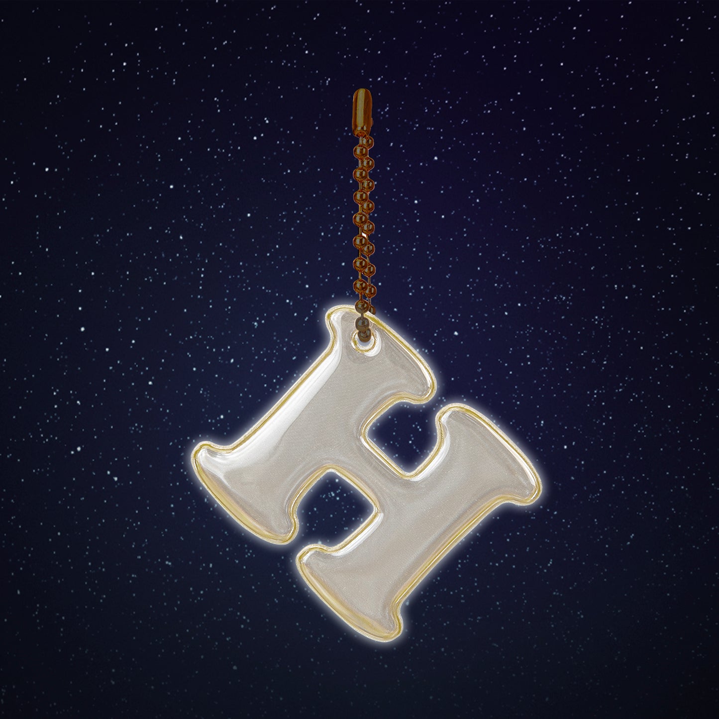 Reflective keychain letter H
