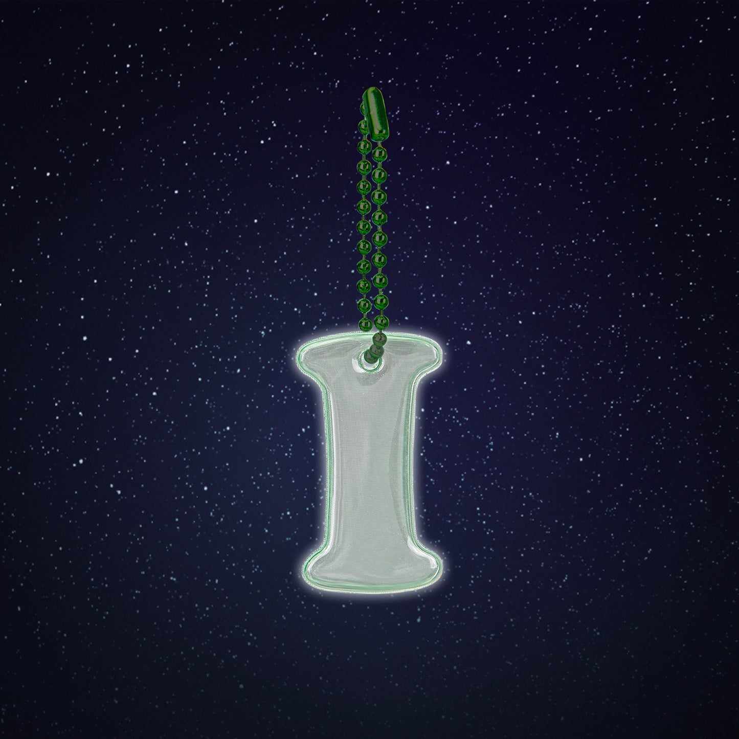 Reflective keychain letter I