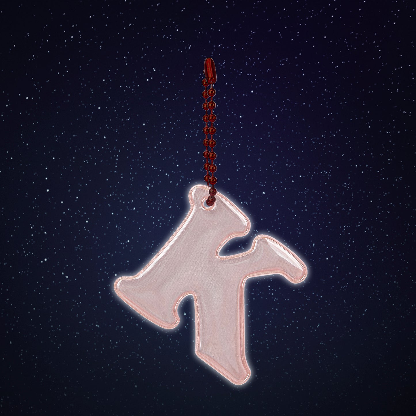 Reflective keychain letter K