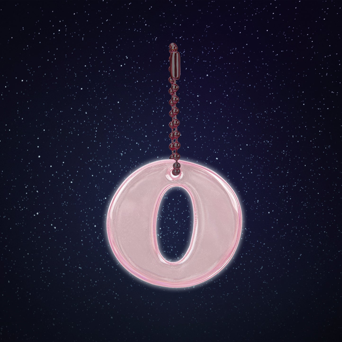 Reflective keychain letter O