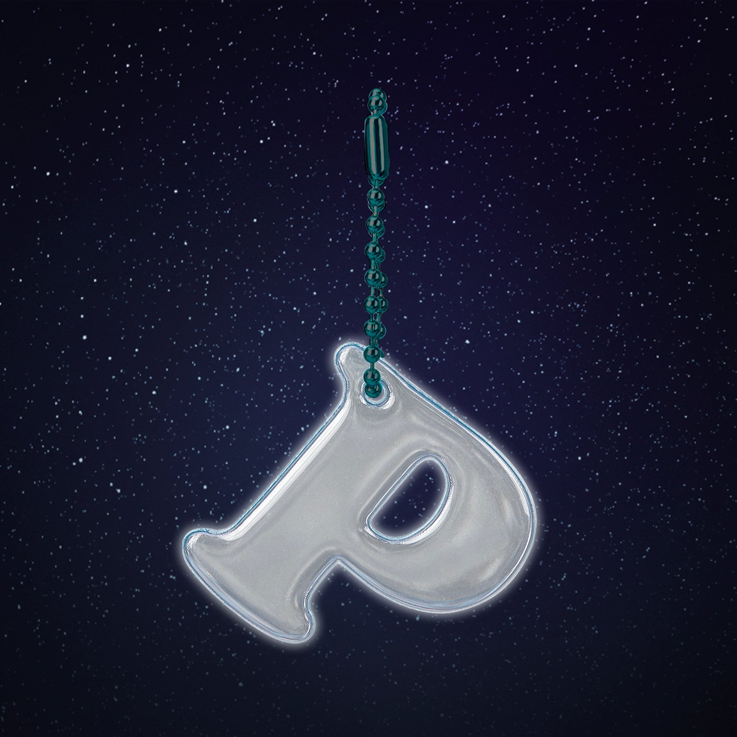Reflective keychain letter P