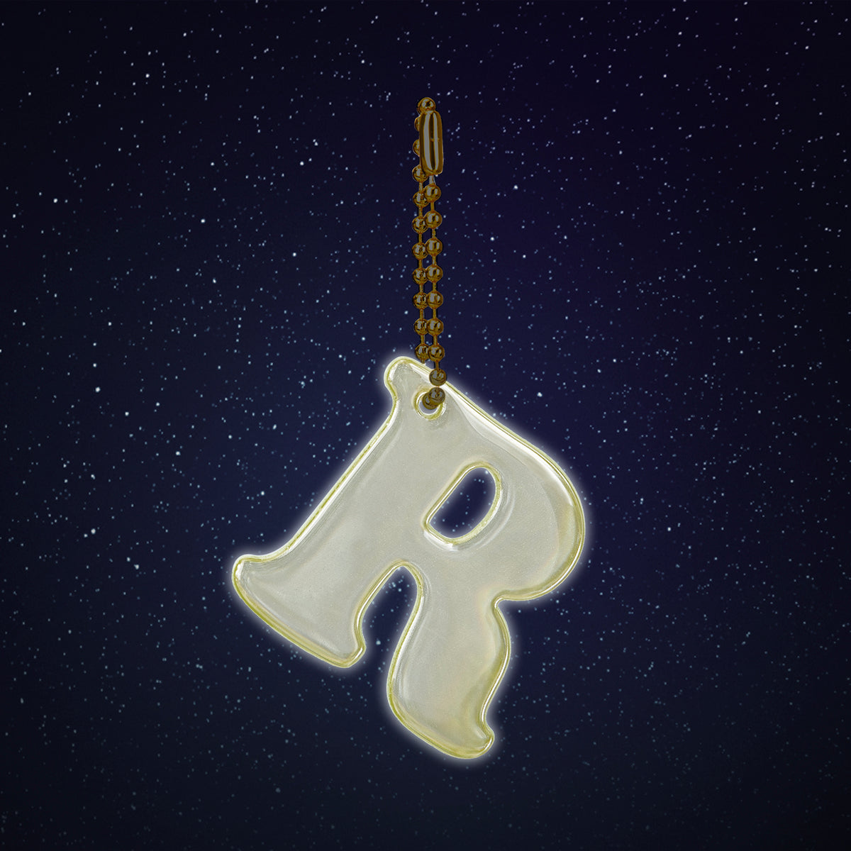 Reflective keychain letter R