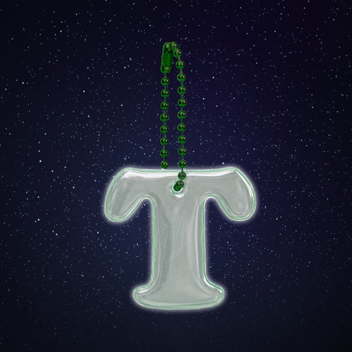 Reflective keychain letter T
