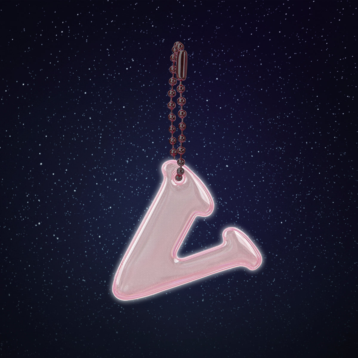 Reflective keychain letter V