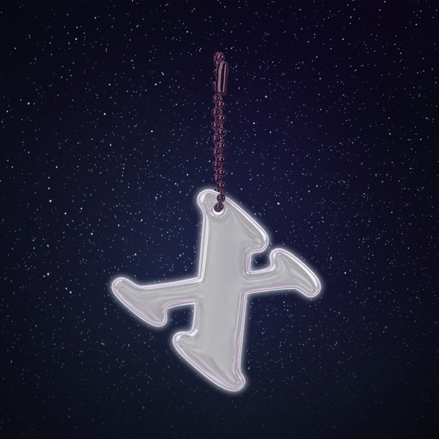 Reflective keychain letter X