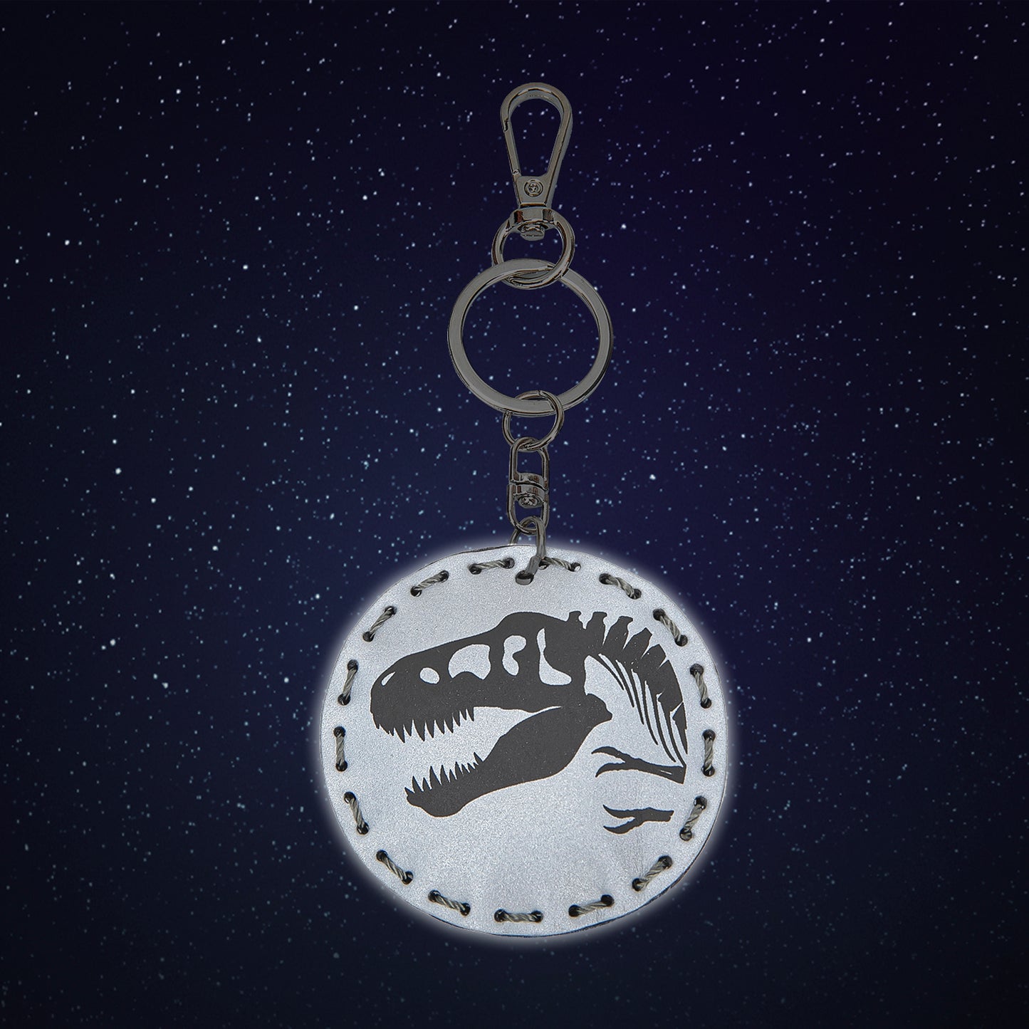 Reflective keychain Dino
