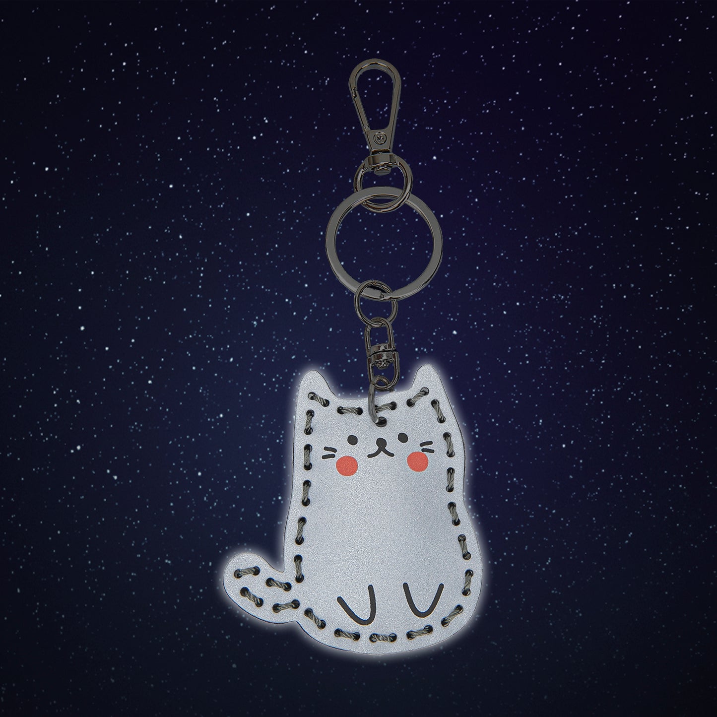 Reflective keychain Cat