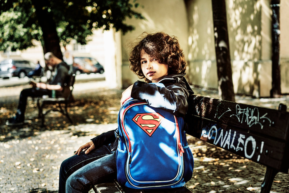 Large backpack with rain poncho Superman – ORIGINAL