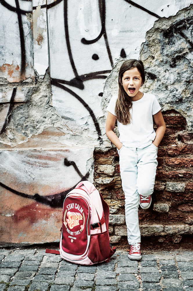 Large backpack with rain poncho Supergirl – STAY CALM