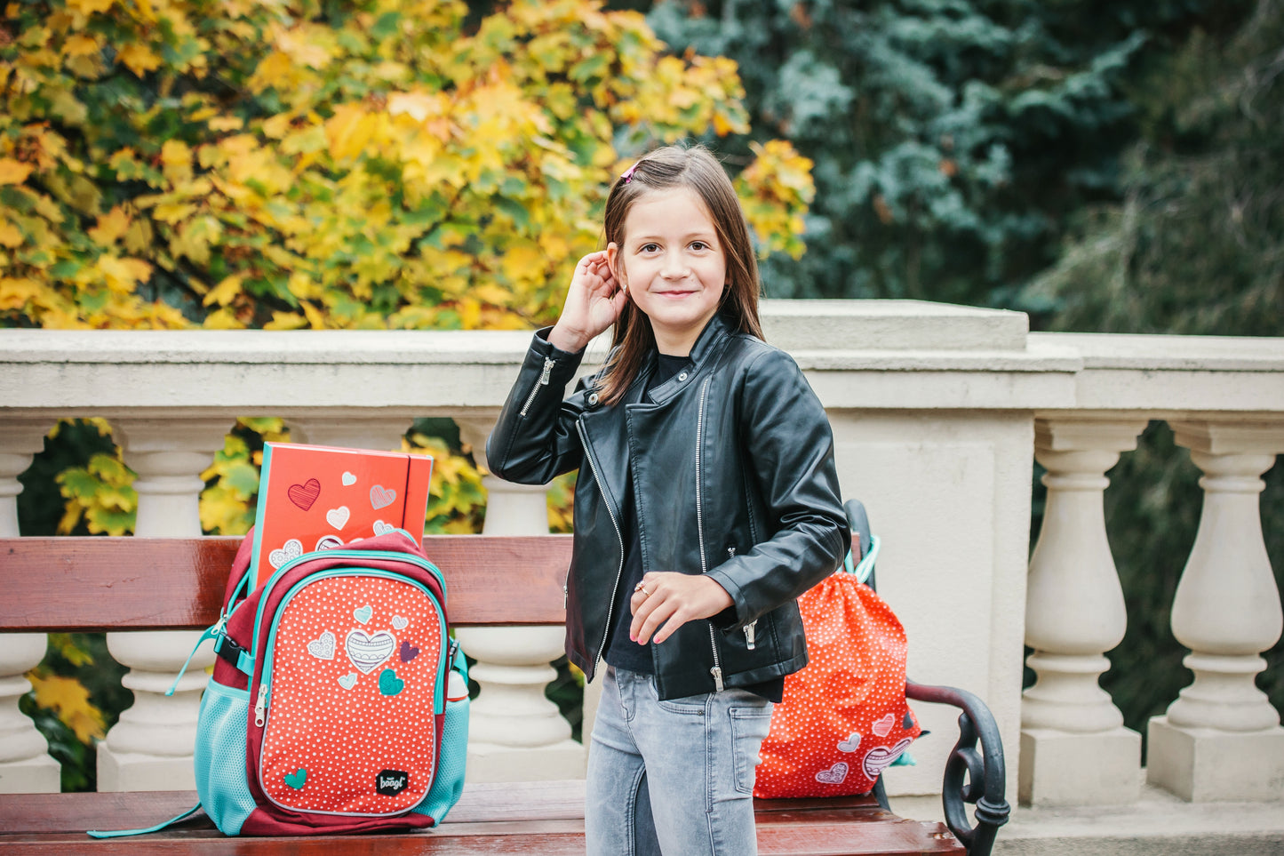 School backpack Hearts