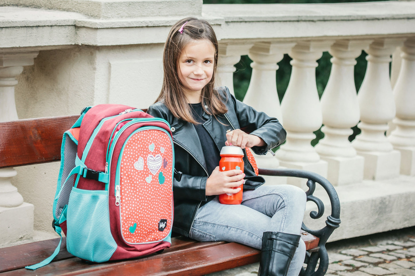 School backpack Hearts