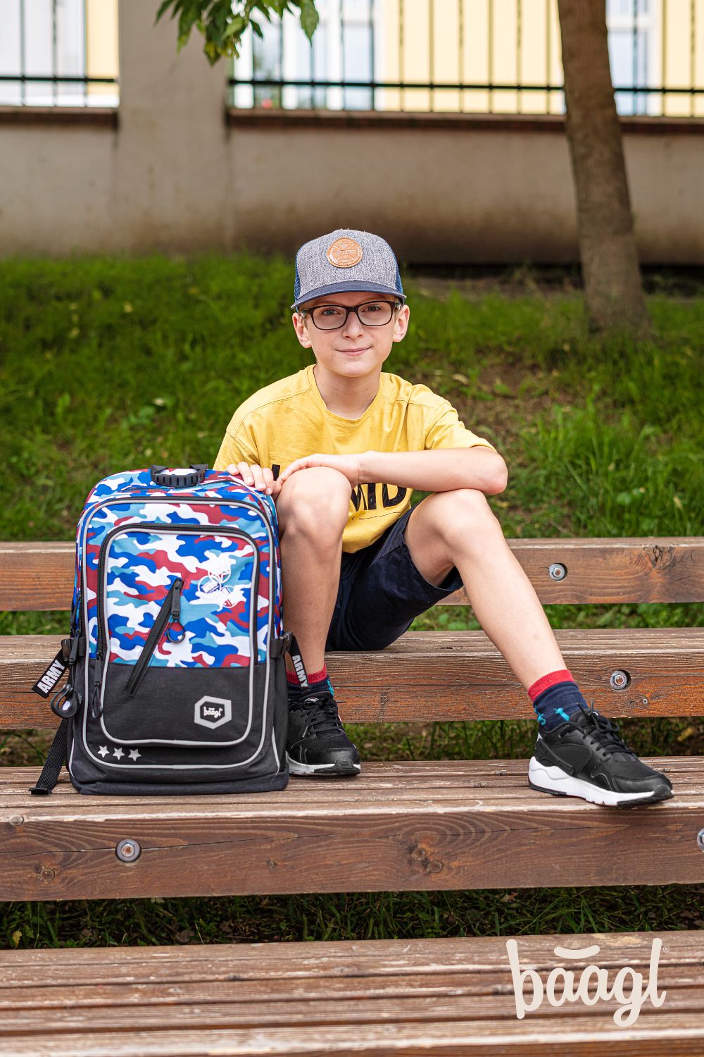 School backpack Cubic Army