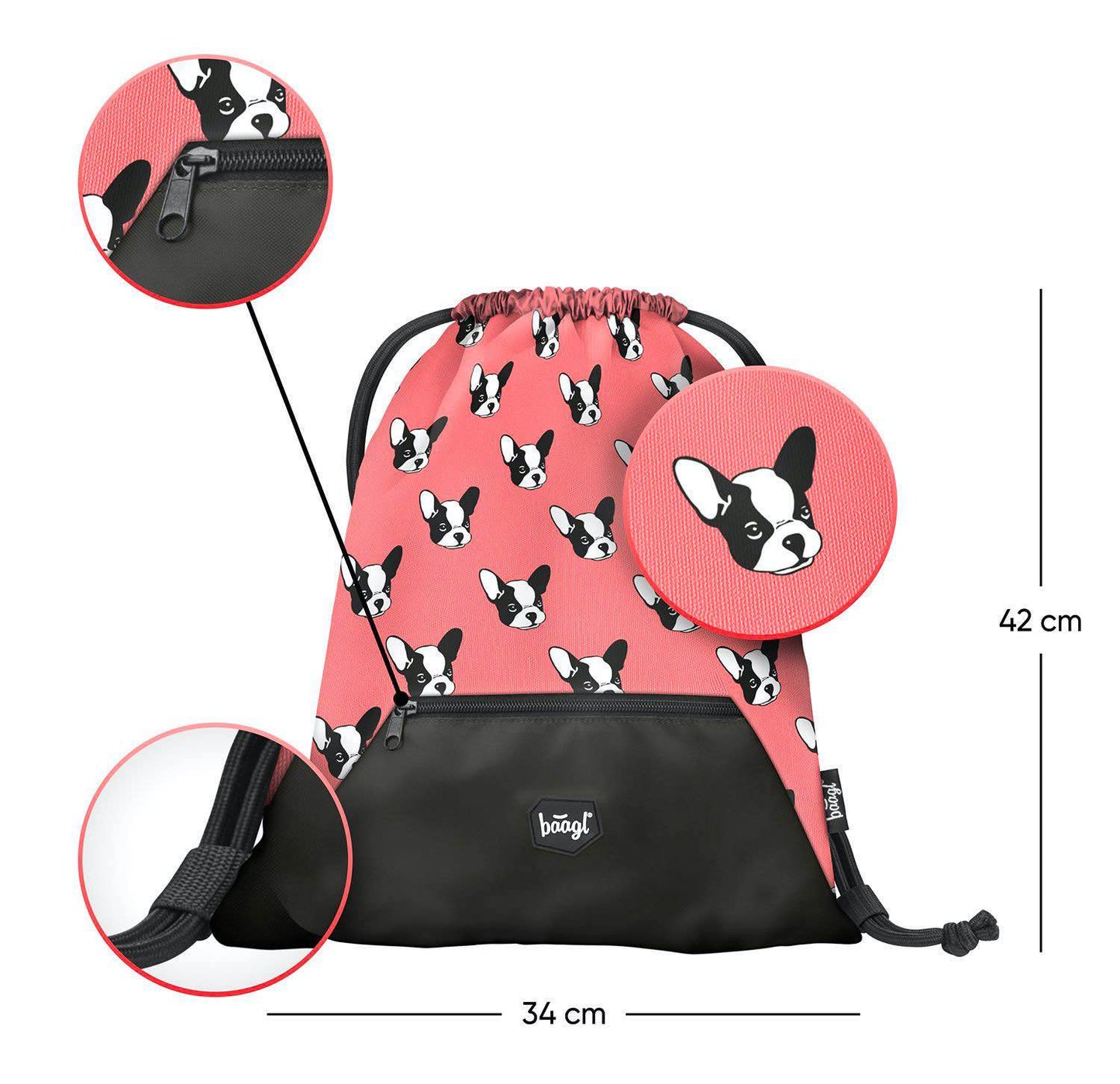 Gym sack with zip pocket Doggie