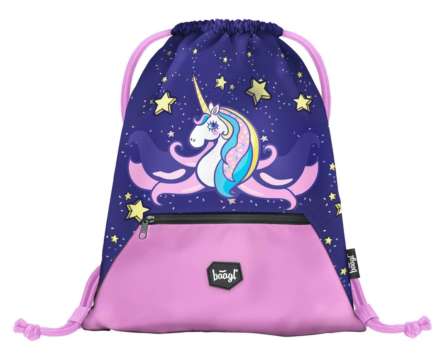 Gym sack with zip pocket Unicorn
