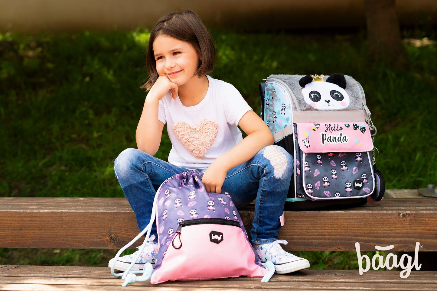 Gym sack with zip pocket Panda